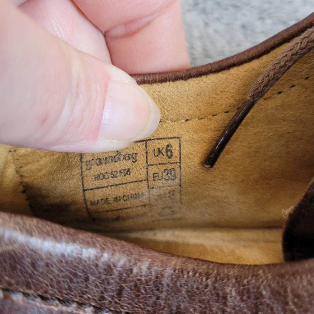 Groundhog Women Lace Up Shoes 8 Soft Leather Brown Comfort Crepe Sole 21461